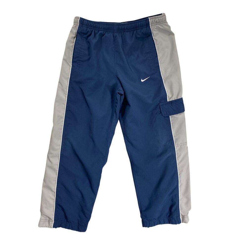 Nike Boys Blue & Gray Track Pants – Size Medium (10-12) – Y2K Vintage Style